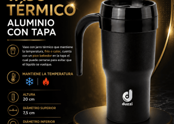 Vaso Térmico Aluminio con Tapa