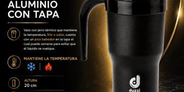 Vaso Térmico Aluminio con Tapa