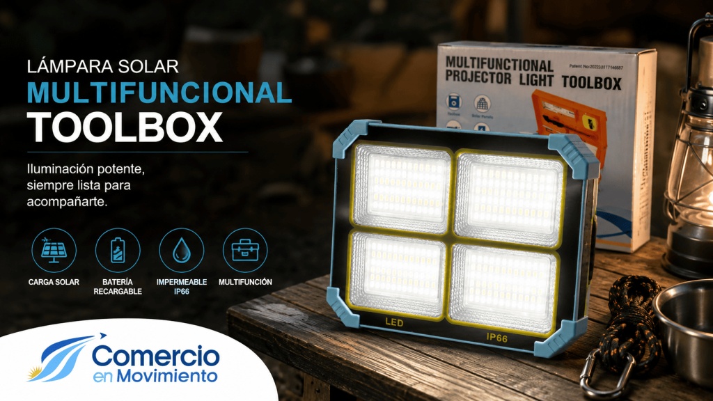 LAMPARA SOLAR MULTIFUNCIONAL TOOLBOX 16.9