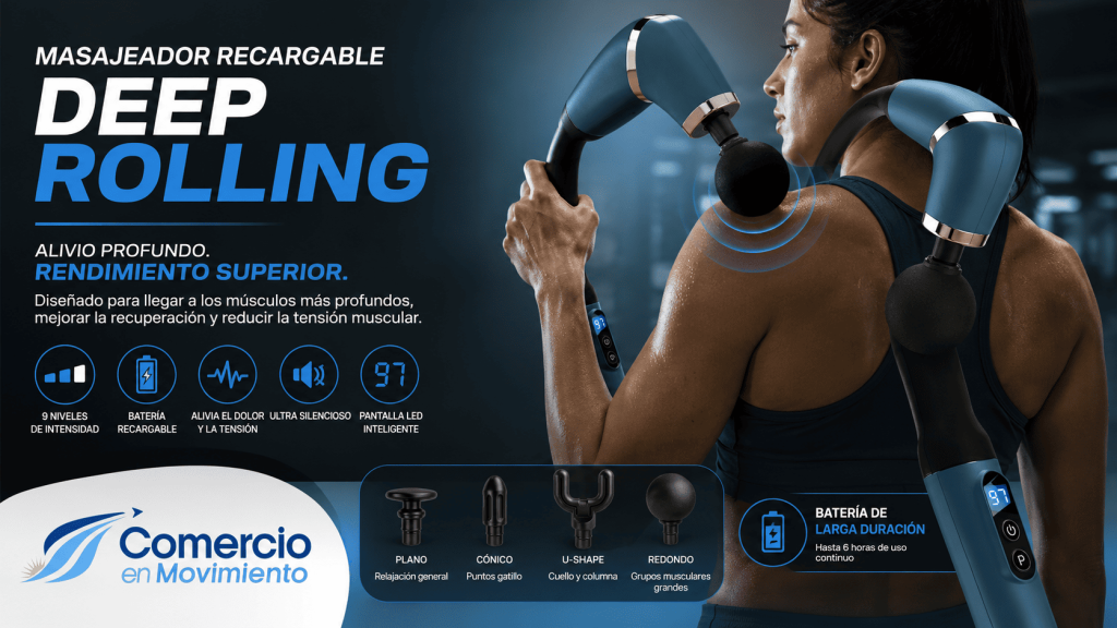 MASAJEADOR RECARGABLE DEEP ROLLING 16.9